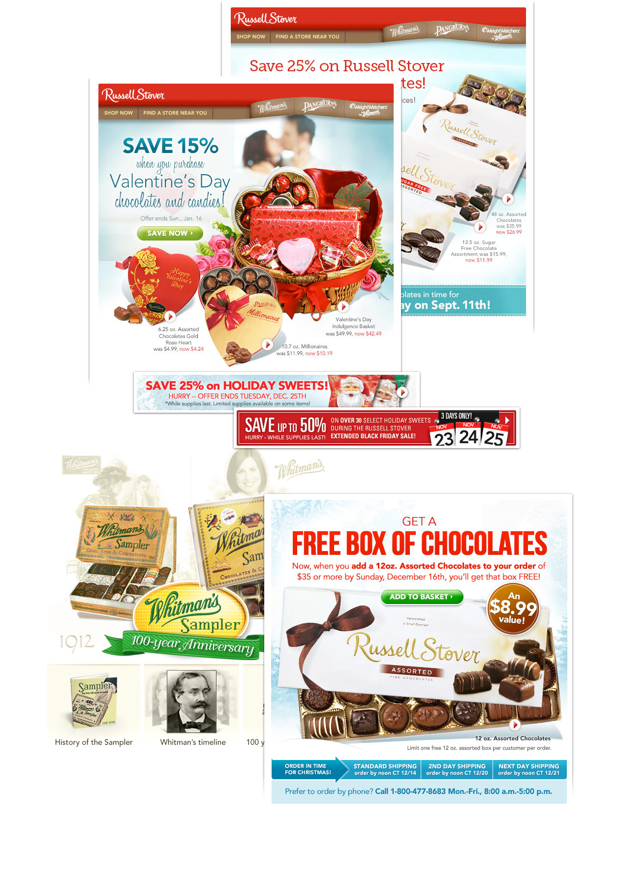 Russell Stover email and banner examples
